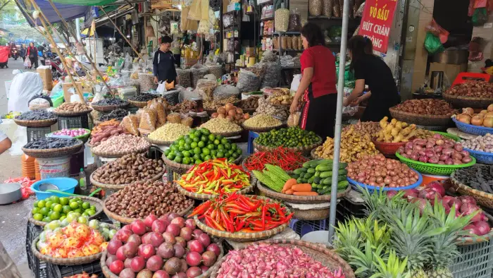 Fruit and vegetable stall inside Han Market